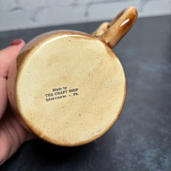 I love Pennsylvania Dutch Amish Coffee Mug Handmade Pretzel Handle - Picture 6 of 6